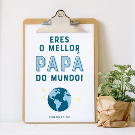 Lámina "O mellor papá do mundo" A4