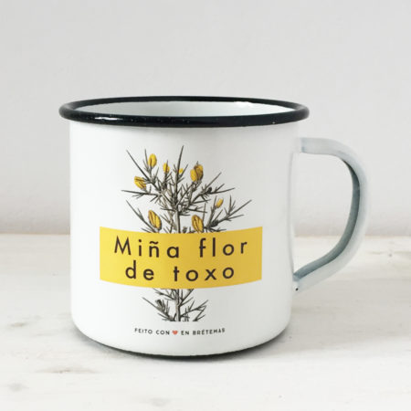 Taza "Miña flor de toxo" amarela