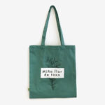 Saca de tela "Miña flor de toxo" / totebag / cor menta / orgánica