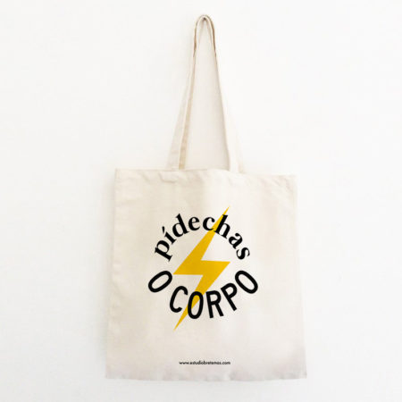 Saca de tela "Pídechas o corpo" / cor natural / orgánica