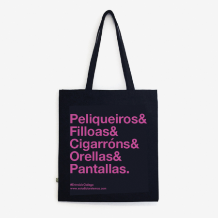 Saca de tela "Entroido galego" / cor negra / orgánica