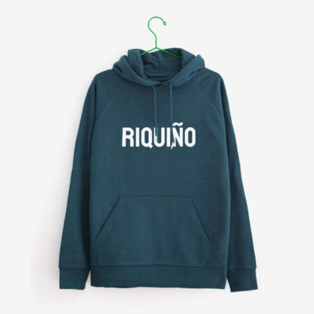 Suadoiro con capucha "RIQUIÑO" / azul petróleo / orgánico