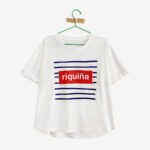 Camiseta frouxa "Riquiña raias" / orgánica
