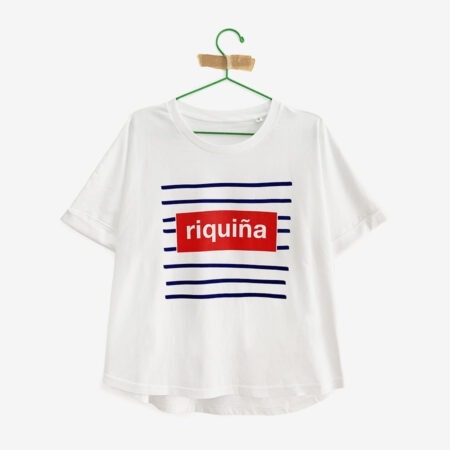Camiseta frouxa "Riquiña raias" / orgánica