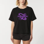 Camiseta frouxa "Muller" / negra / orgánica