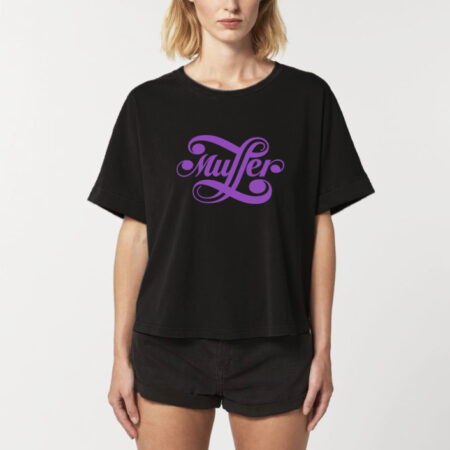 Camiseta frouxa "Muller" / negra / orgánica