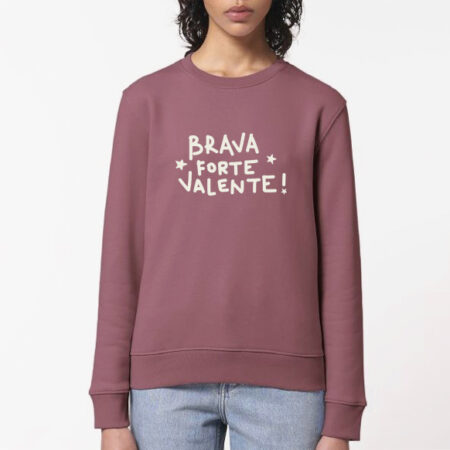 Suadoiro "Brava, forte, valente" / cor morada / orgánico