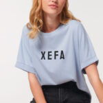 Camiseta frouxa "XEFA" / azul / orgánica