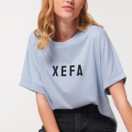 Camiseta frouxa "XEFA" / azul / orgánica
