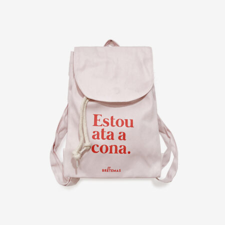 Mochila Pequena "Estou ata a cona." / rosa / orgánica