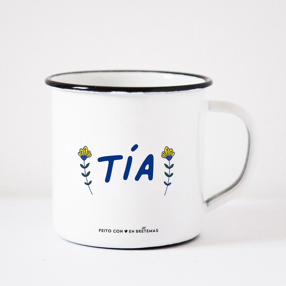 Taza "Tía" azul