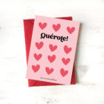 Postal con sobre "Quérote" corazóns