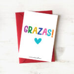 Postal con sobre "Grazas!"