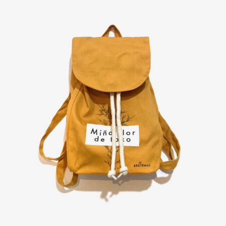 Mochila Pequena / "Miña flor de toxo" / cor mostaza / orgánica
