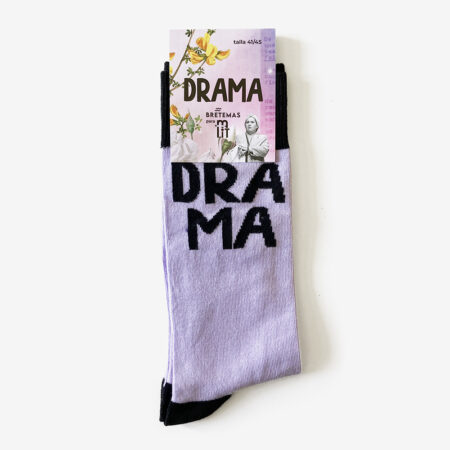 Calcetín "DRAMA" / lila e negro / colaboración coa MIT Ribadavia