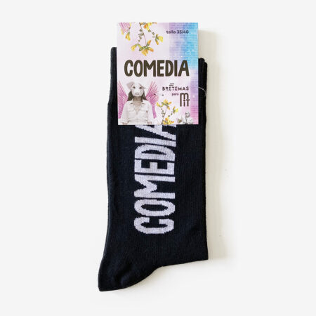 Calcetín "COMEDIA" / negro e branco / colaboración coa MIT Ribadavia