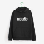 Suadoiro con capucha "RIQUIÑO" / negro / orgánico