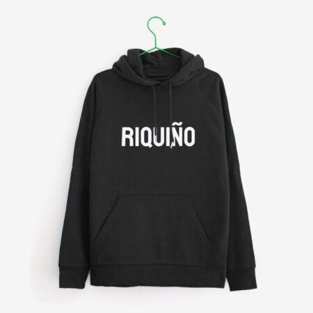 Suadoiro con capucha "RIQUIÑO" / negro / orgánico