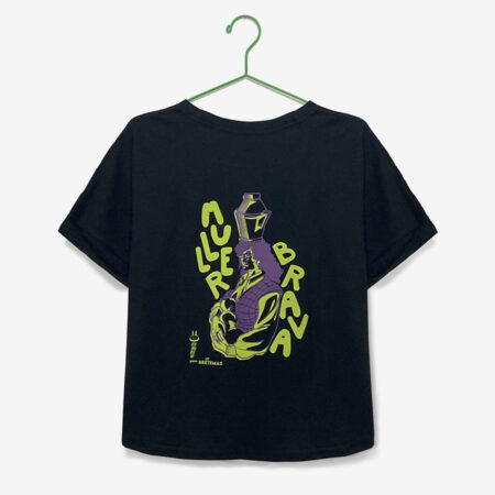 Camiseta frouxa "MULLER BRAVA" / negra / orgánica