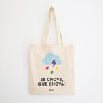 Saca "Se chove, que chova!" / cor natural / algodón