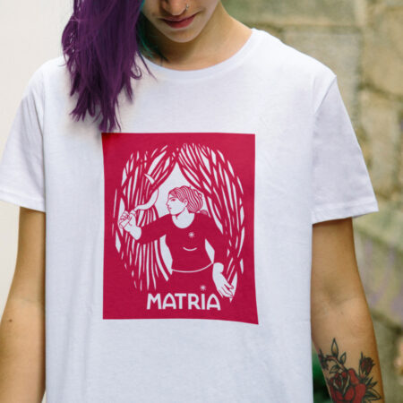 Camiseta "MATRIA" / branca / orgánica