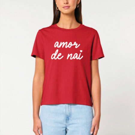 Camiseta "Amor de nai" / vermella / orgánica