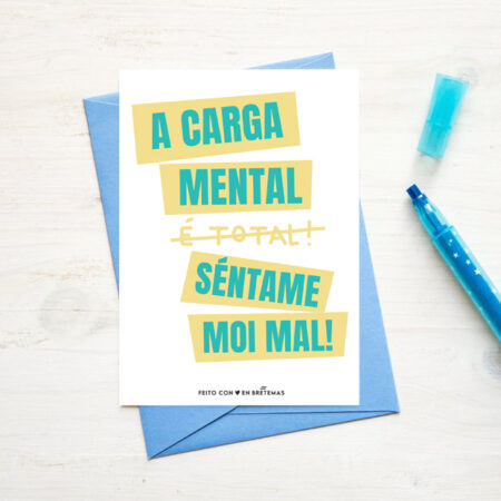 Postal con sobre "Carga mental"