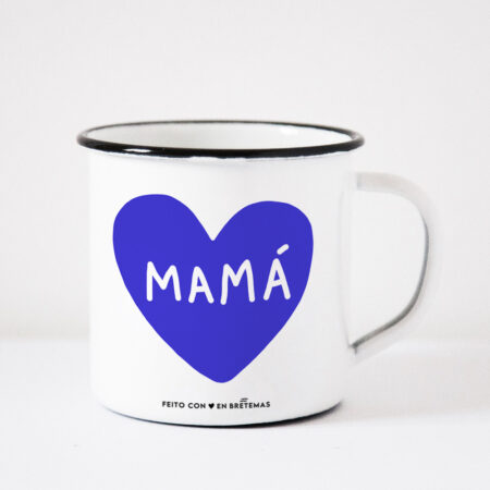 Taza "Mamá" (corazón azul)