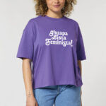 Camiseta "Ghuapa, Lista, Feminista!" / violeta / orgánica