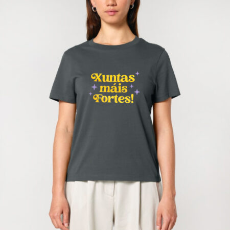 Camiseta XUNTAS MÁIS FORTES! / gris escuro / orgánica