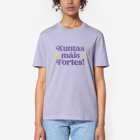 Camiseta XUNTAS MÁIS FORTES! / malva