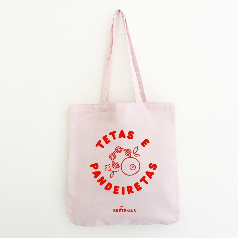 Saca de lona orgánica rosa TETAS E PANDEIRETAS