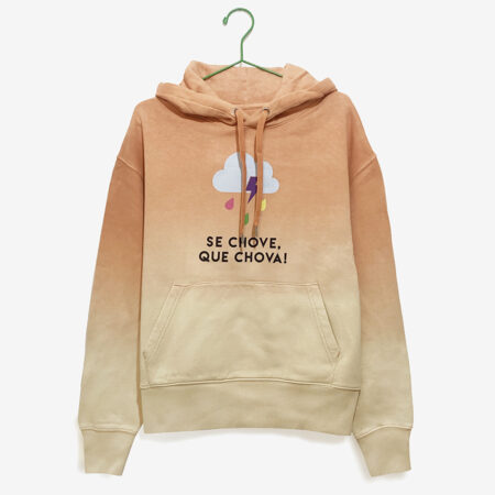 Suadoiro amplo con capucha SE CHOVE, QUE CHOVA! / degradado / orgánico