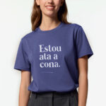 Camiseta "Estou ata a cona." / morada / orgánica