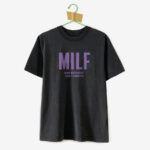 Camiseta "MILF" / negra lavada / orgánica