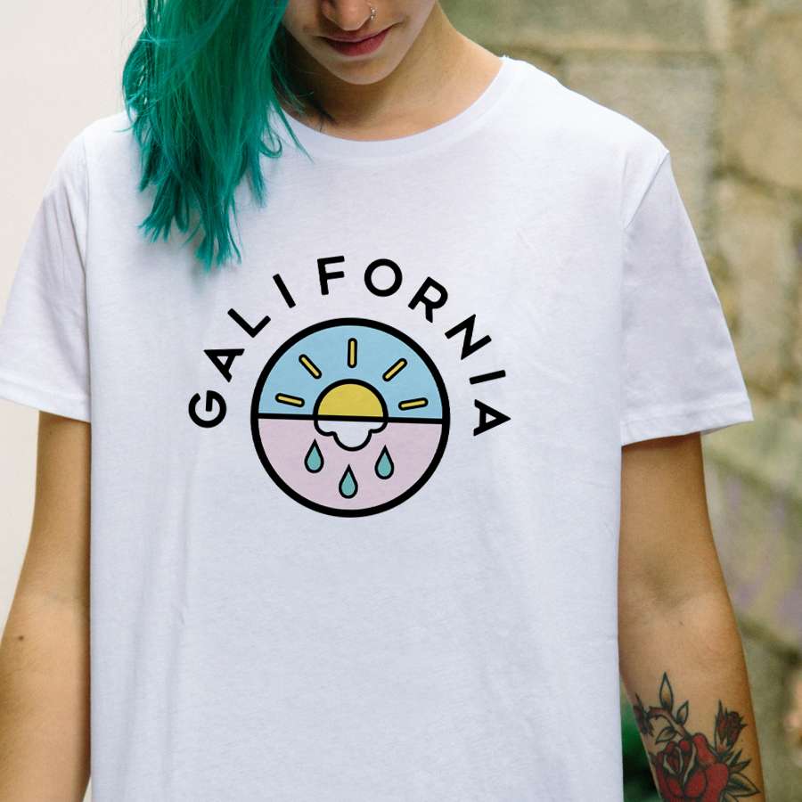 Camiseta GALIFORNIA / branca / orgánica